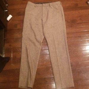 CREW Factory suit pants in bird's-eye wool.